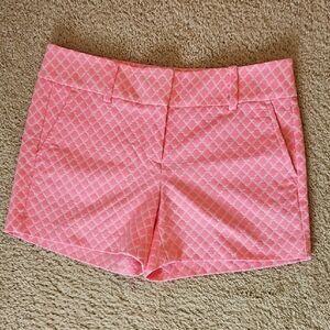 Ann Taylor Pink Geometric High Waist Shorts